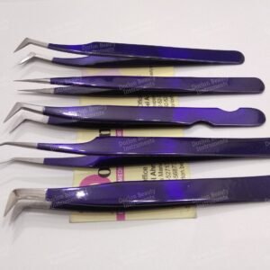 Attractive Purple Shiny Colored Eyelash Tweezers Set