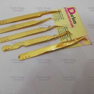 Japanese Stainless Steel Gold Plated Eyelash Tweezers With Millimetres Logo